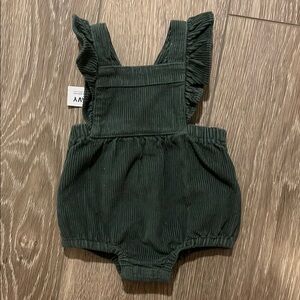 NWT Green Corduroy Baby Girl Romper 3-6M